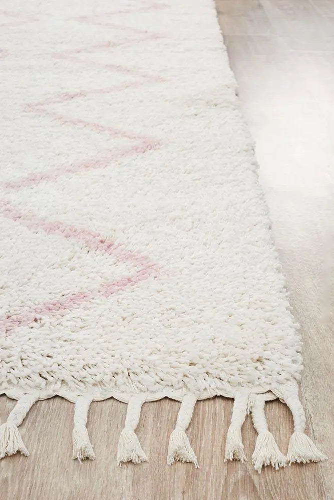 Sila 11 Pink Shaggy Rug Unitex