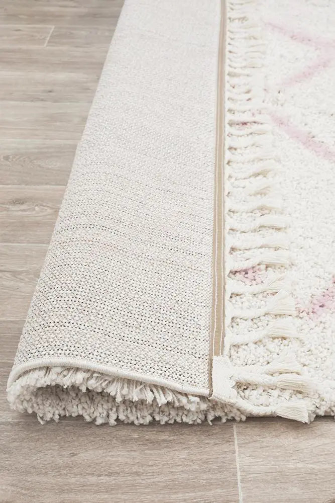 Sila 11 Pink Shaggy Rug Unitex