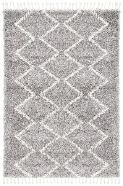 Sila 11 Silver Shaggy Rug Unitex