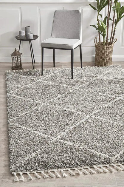 Sila 22 Grey Shaggy Rug Unitex
