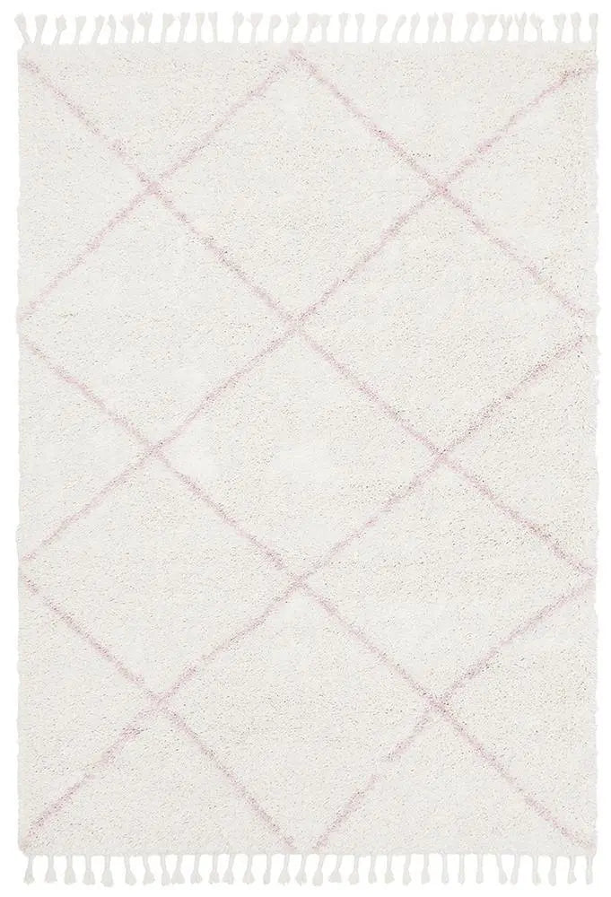 Sila 22 Pink Shaggy Rug Unitex
