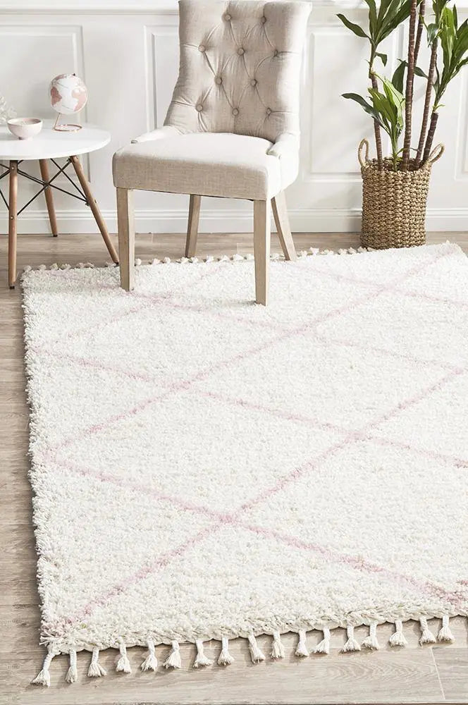Sila 22 Pink Shaggy Rug Unitex