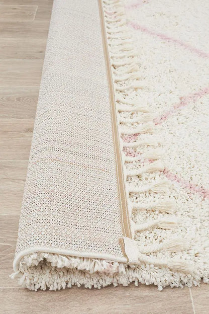Sila 22 Pink Shaggy Rug Unitex