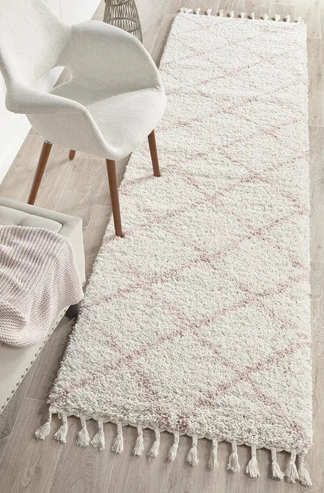 Sila 22 Pink Shaggy Rug Unitex