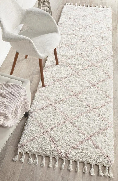 Sila 22 Pink Shaggy Rug Unitex