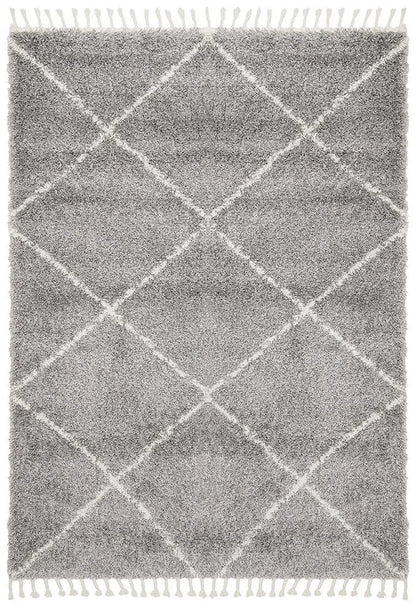 Sila 22 Silver Shaggy Rug Unitex