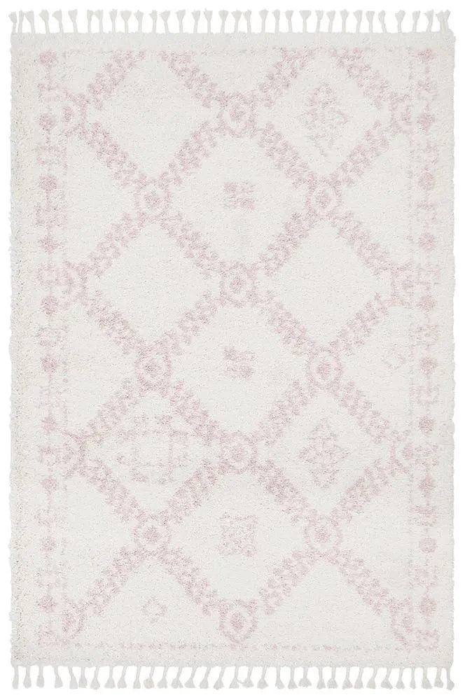 Sila 33 Pink Shaggy Rug Unitex
