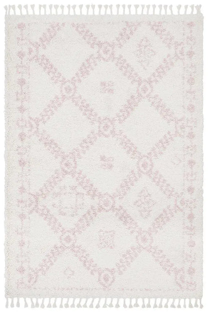 Sila 33 Pink Shaggy Rug Unitex