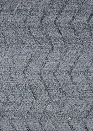 Waves Dark Grey Wool Rug The Rug Co