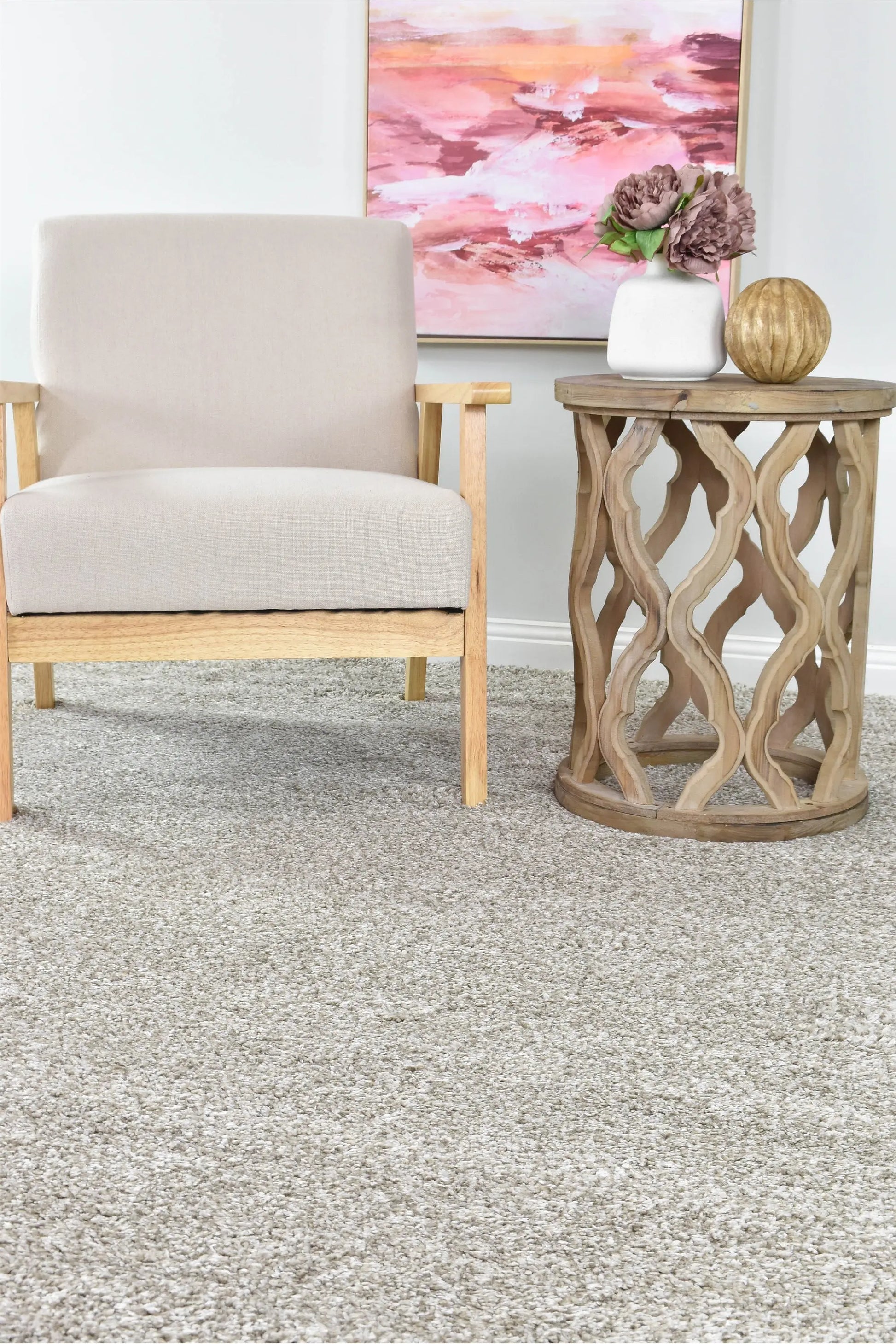 Willow 71441 700 Taupe Shaggy Rug Austex