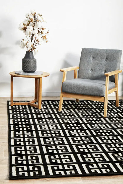 Yakamoz Brenda Black & Gold Rug RUG CULTURE
