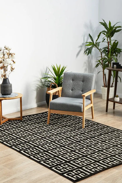 Yakamoz Brenda Black & Gold Rug RUG CULTURE