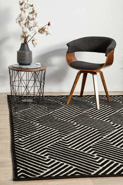 Yakamoz Cindy Black & Gold Rug RUG CULTURE