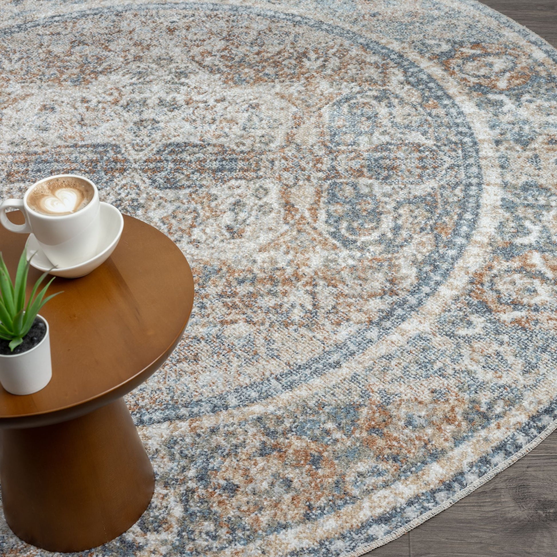 Easy 364 Coral Round Saray Rugs