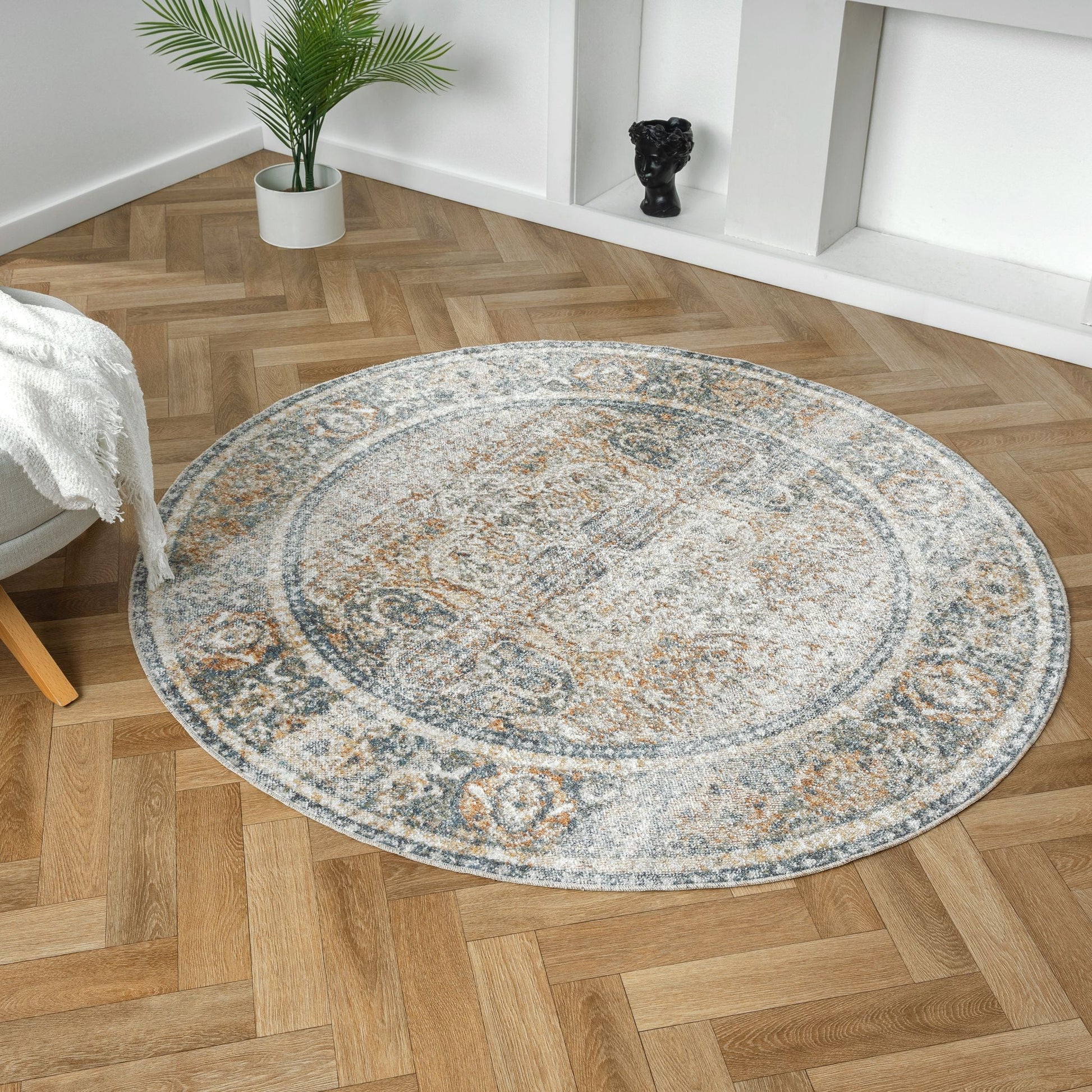 Easy 364 Coral Round Saray Rugs